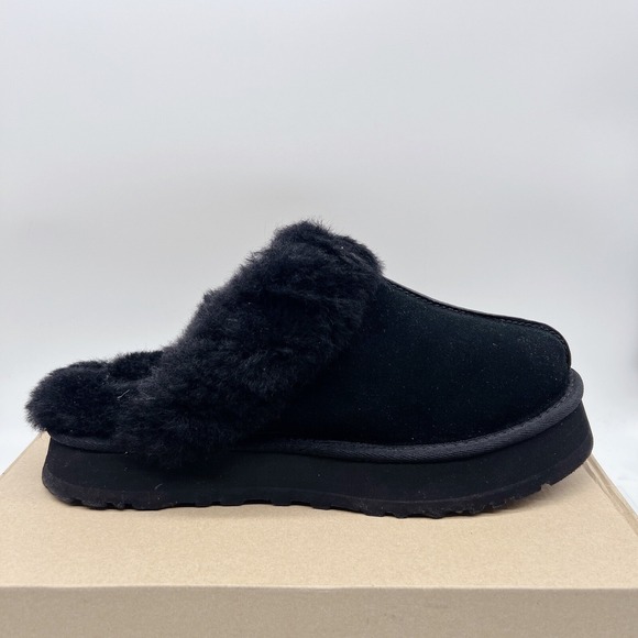 UGG Disquette Slide Slipper Shearling Platform Sandal Black Women's US 12 NEW!!! - Picture 8 of 12